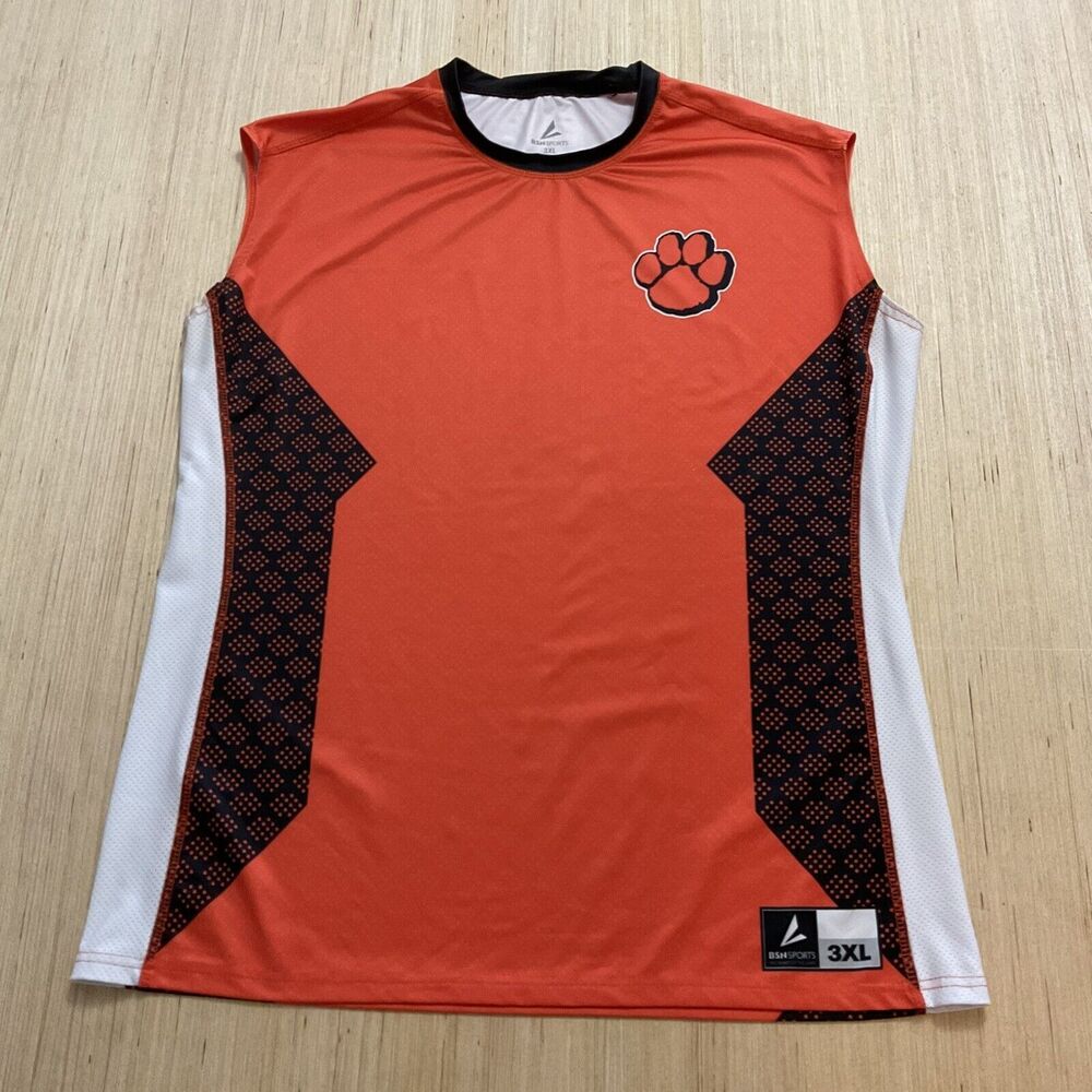 BSN Sports Clemson Tigers Orange Black White Paw Print Sleeveless 3XL Jersey